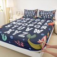 thumbnail image 3 of Homewish English Letters Aplhabet Full Size Sheets,Kids Learning Bed Sheets,Cute Mermaid Princess Sheet Sets For Girls Kids,Breathable Home Decor,4 Pieces, 3 of 7