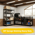 thumbnail image 6 of TrumanPick Storage Shelves Metal Garage Storage Shelving Unit 5 Tier Heavy Duty Shelf Rack 28" W x 12" D x 59" H, Black, 6 of 7