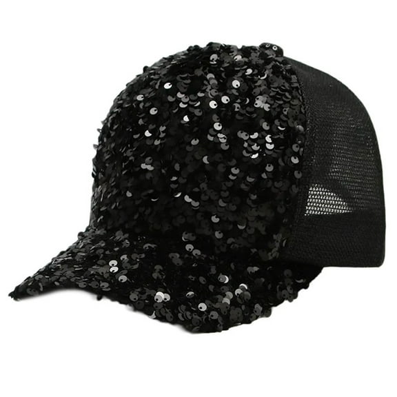 lanema Teen Full Sequins Baseball Caps Creative Breathable Mesh Hat for Cycling Camping