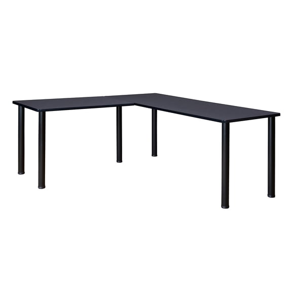 Regency Kee 72" L-Desk with 42" Return Grey/Black (ML722442GYBPBK)