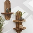 thumbnail image 2 of YIEMEEN Double Layer Wall Shelf Oval Shape Plant Display Floating Rack Organizers for Bathroom Bedroom Kitchen Storage, 2 of 8