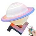 thumbnail image 2 of Lámpara De Luna Luz De Saturno Luz De Noche Para Niños Lámpara De Galaxia 16 Colores Lámpara De Luna Led 3D Con Soporte De Madera Luz Recargable Por Usb Serendint HA021377-00, 2 of 7