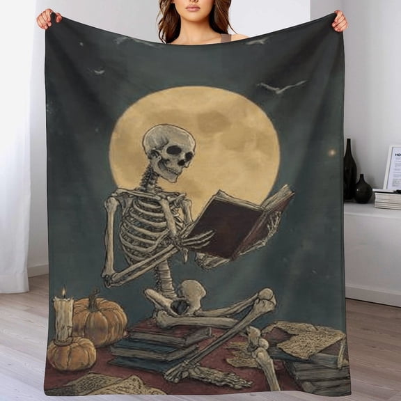 RKSupls Christmas Throw Blanket,Soft Warm Flannel Skeleton Blanket Gift for Christmas Home Bed Sofa Couch Decor,30x40 in