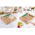 thumbnail image 5 of Plastic Wrap Organizer with Ziplock Bag Storage Organizer for Kitchen Drawer, Bamboo Wood Foil Dispenser with Cutter, Food Bag Holders for Sandwich, Snack, Gallon, Quart Bags, 5 of 6