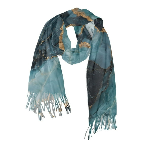 FORMRS Womens Scarf Winter Soft Long Big Warm Shawls Wrap Tassel Scarves, Black Marble