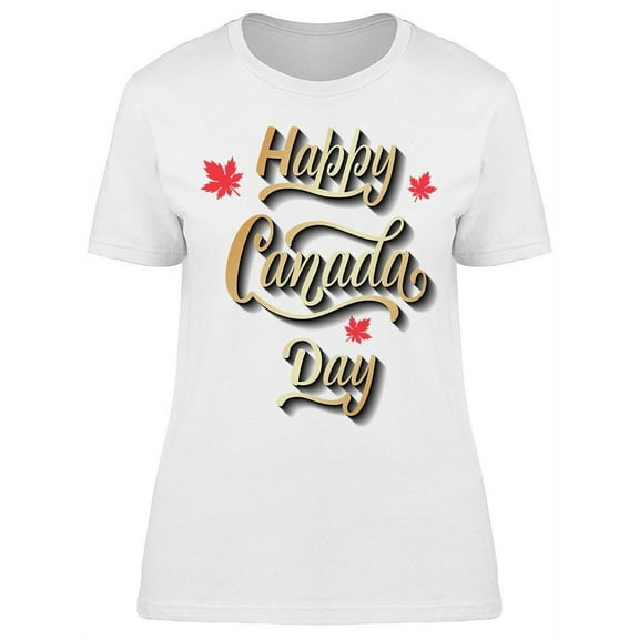 Maple Leaves: Happy Canada Day T-Shirt Women -Image by Shutterstock, Female Medium