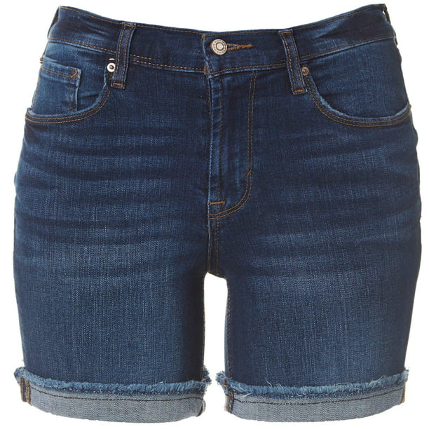 Kensie - Kensie Jeans Womens Single Roll Cuff Fray Denim Shorts ...