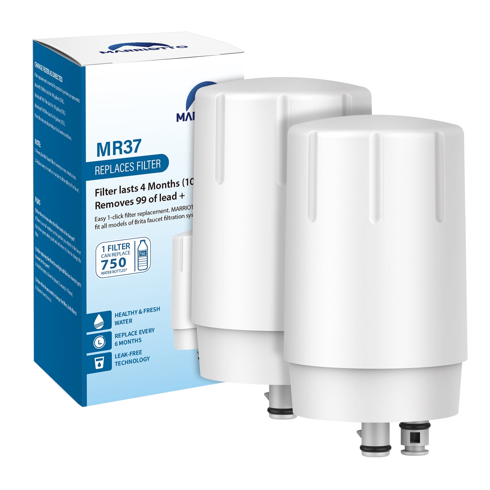 2-Pack Brita FR-200 White Faucet Filters 42402