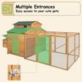 thumbnail image 4 of Chicken Coop for 6-10 Chickens, 112" Extal Large Chicken Coops, with Chicken Run & Nesting Box & Secure Enclosure, Outdoor Wooden Hen House Hutch for Rabbit, Poultry Pet, Duck, 4 of 7