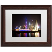 Trademark Fine Art "Shanghai City" Canvas Art by Philippe Hugonnard, White Matte, Wood Frame
