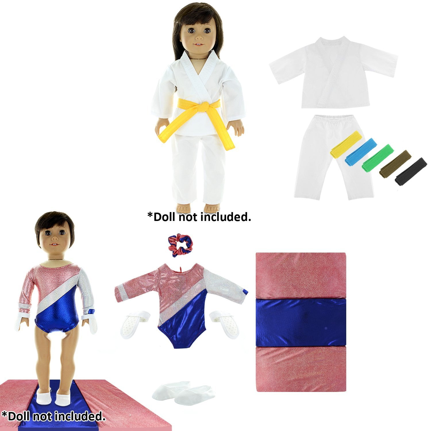 Doll Clothes - 8 Sports Outfit Mega Bundle Fits Clothing Sets Fits American Girl Doll Other 18 inch Dolls