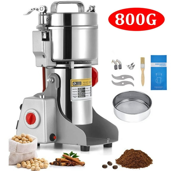 TOPCHANCES 800g Commercial Spice Grinder Electric Herb Grain Mill Grinder 2400W High Speed Pulverizer