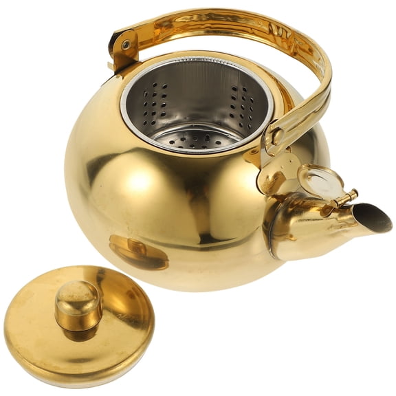 Milisten Golden Teapot for Easy and Convenient Water Heating on All Stovetops, and Stylish Kitchen Kettle