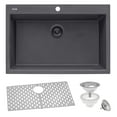 thumbnail image 5 of Ruvati Rvg1080 Epigranite 33" Drop In Single Basin Granite Composite Kitchen Sink - Midas, 5 of 7