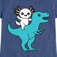 thumbnail image 3 of Instant Message - Axolotl Riding A Dinosaur - Toddler And Youth Girls Short Sleeve Graphic T-Shirt, 3 of 6