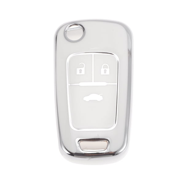 Funda de Llave de Coche TPU Blanca Plateada para Opel para Vauxhall para Astra H/J/K 2010-2019 para Opel Antara J 2010-2019 Funda de Control Remoto de 3 Botones