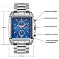 thumbnail image 2 of BOSCK Blue Watches for Men, Analog 42mm Stainless Steel Business Watch,Classic Casual Wrist Watches, 2 of 7