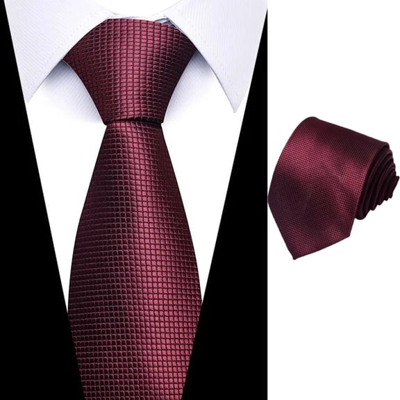 Mens 57 inches Tie Extra Long Necktie For Big and Tall Men Business Wedding,Wine