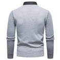 thumbnail image 4 of uikmnh Mens Sweater Knit Sweater Coat with Built In Shirt Collar Fashionable Autumn Winter Outerwear for Gentlemen Size:M, 4 of 4