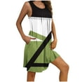 thumbnail image 2 of Ovzne Robes pour Femmes Robe pour Femme Imprimé avec Poches Chemises de Nuit Sans Manches Vêtements de Nuit Plissée devant Chemise de Nuit Col Rond Robe pour Femmes Imprimée Liquidation, 2 of 5
