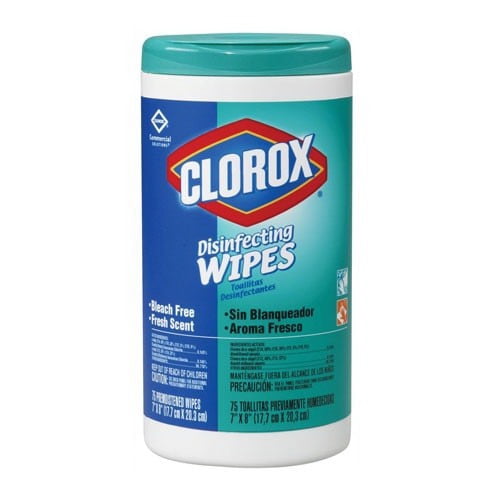 Clorox 15949 CPC 75 Count Fresh Scent Disinfecting Wipes, Case of 6