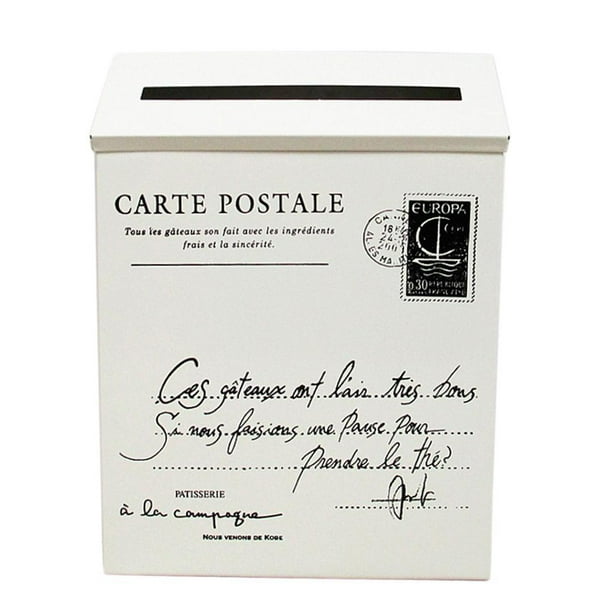 Buzón de correo galvanizado para pared, buzón para cartas, buzón beige