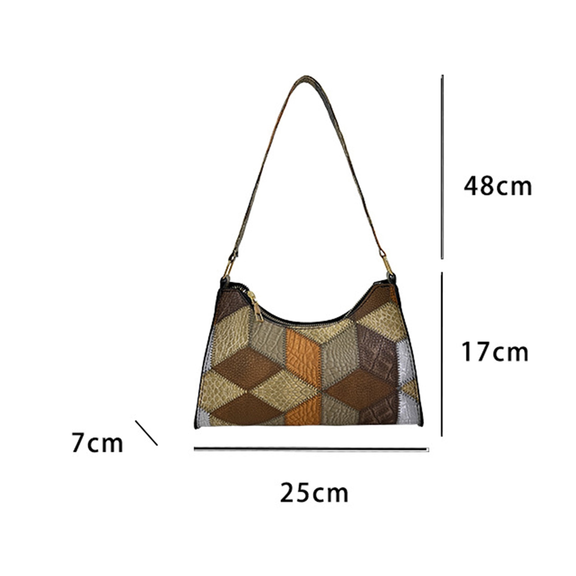 ★MUCENT★ Amanda Front Pocket Shoulder Bag Unisex 3 Colors Women Fashion Shoulder Bag Geometric Pattern Handbag Clutch