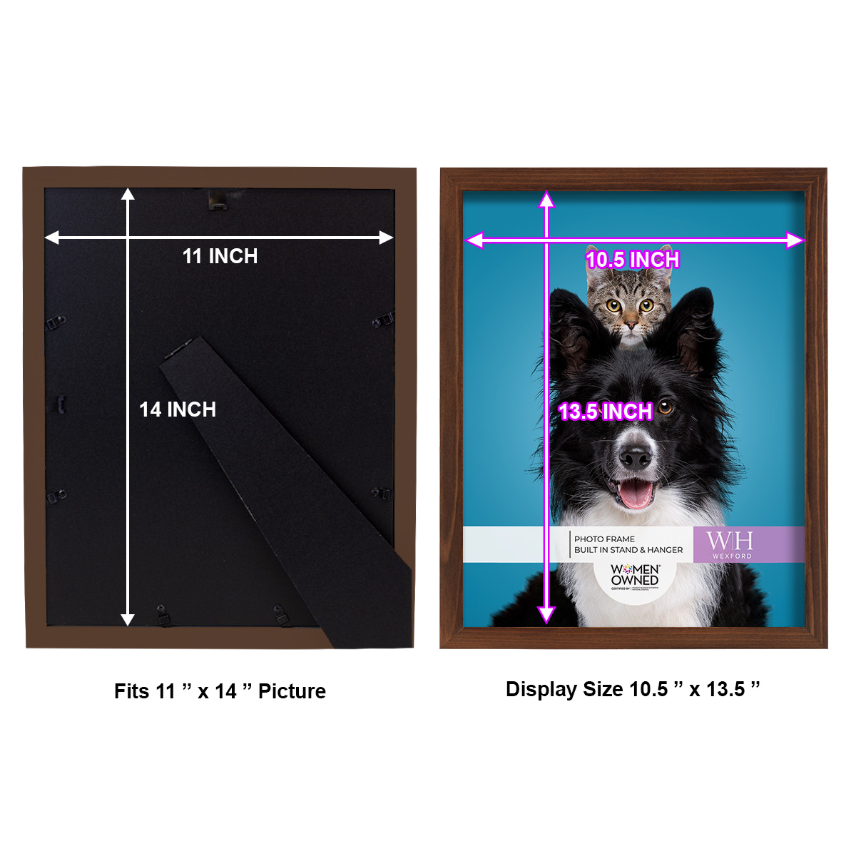 Woodgrain 11 in. x 14 in. Chestnut Picture Frame Set (Set of 4)