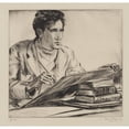 thumbnail image 2 of Albert Sterner 21x20 Gold Ornate Framed and Double Matted Museum Art Print Titled - The Man Drawing (1933), 2 of 4