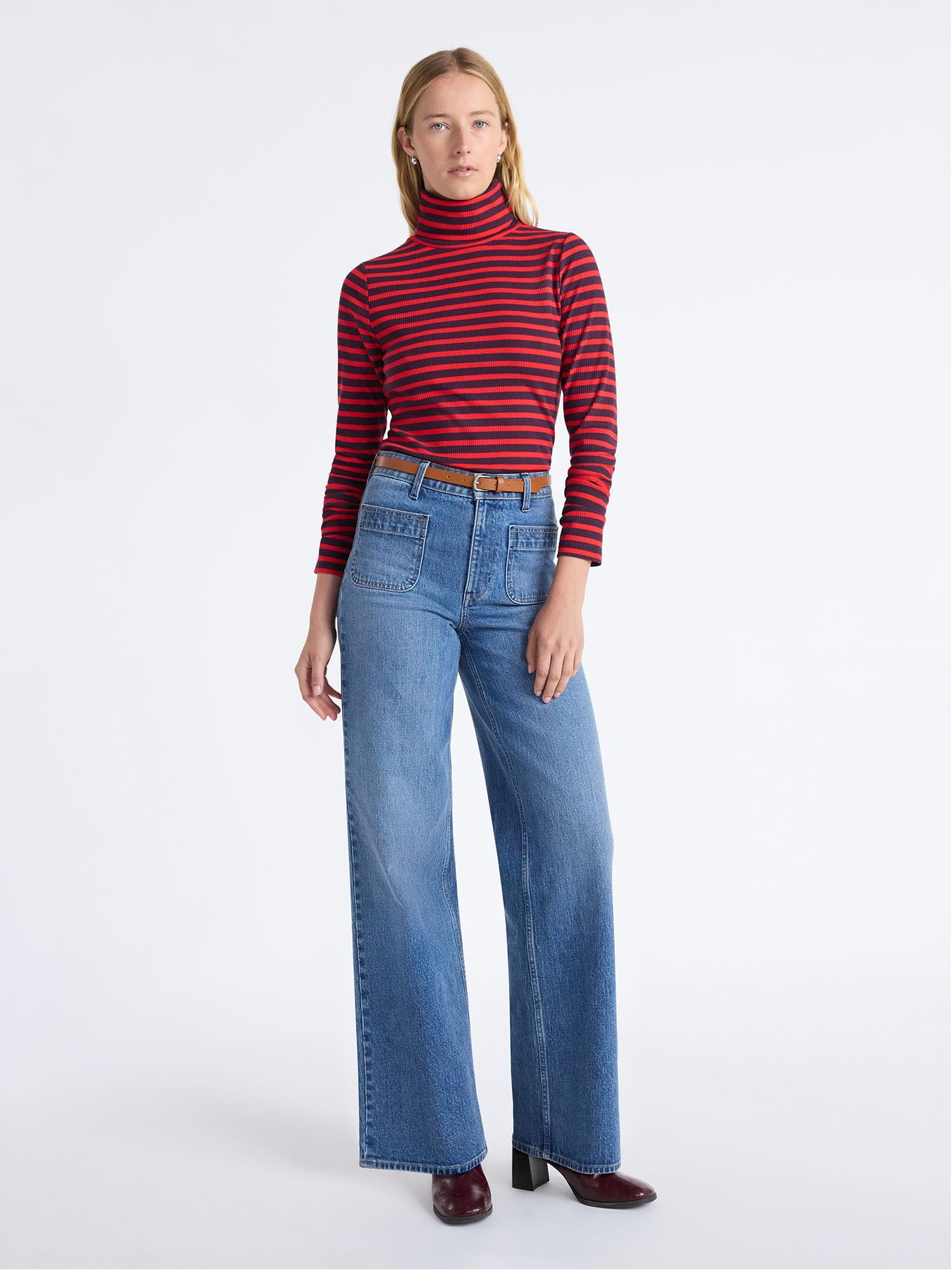 Free Assembly Women's Ribbed Turtleneck Tee, Sizes XS-XXL