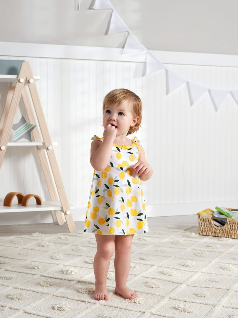 yellow toddler dress Baby Girl Princess Dress Puff Sleeve Beaded Formal Communion Dress, Yellow / 7-8 Years (140cm) up or simply spinning through the school day Toddler Girl Cute Yellow Ducks