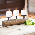 thumbnail image 2 of Danya B DS756 Triple Candle Holder on Log, 2 of 4