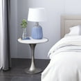 thumbnail image 2 of DecMode 25" x 25" Silver Ceramic Accent Table with White Marble Top, 1-Piece, 2 of 7