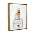 thumbnail image 3 of Stupell Industries Girl in Robe Morning Coffee Food & Beverage Painting Gold Floater Framed Art Print Wall Art, 17 x 21, 3 of 9