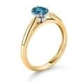 thumbnail image 3 of Gem Stone King 0.60 Ct Oval London Blue Topaz 10K Yellow and White Gold Solitaire Engagement Ring (Size 8), 3 of 4