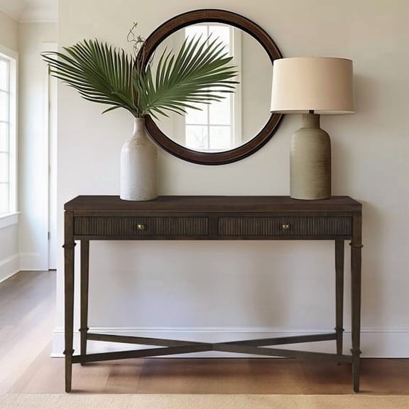 Fluted Storage Console Table with 2 Drawers - Martha Stewart's Lily Pond Collection
