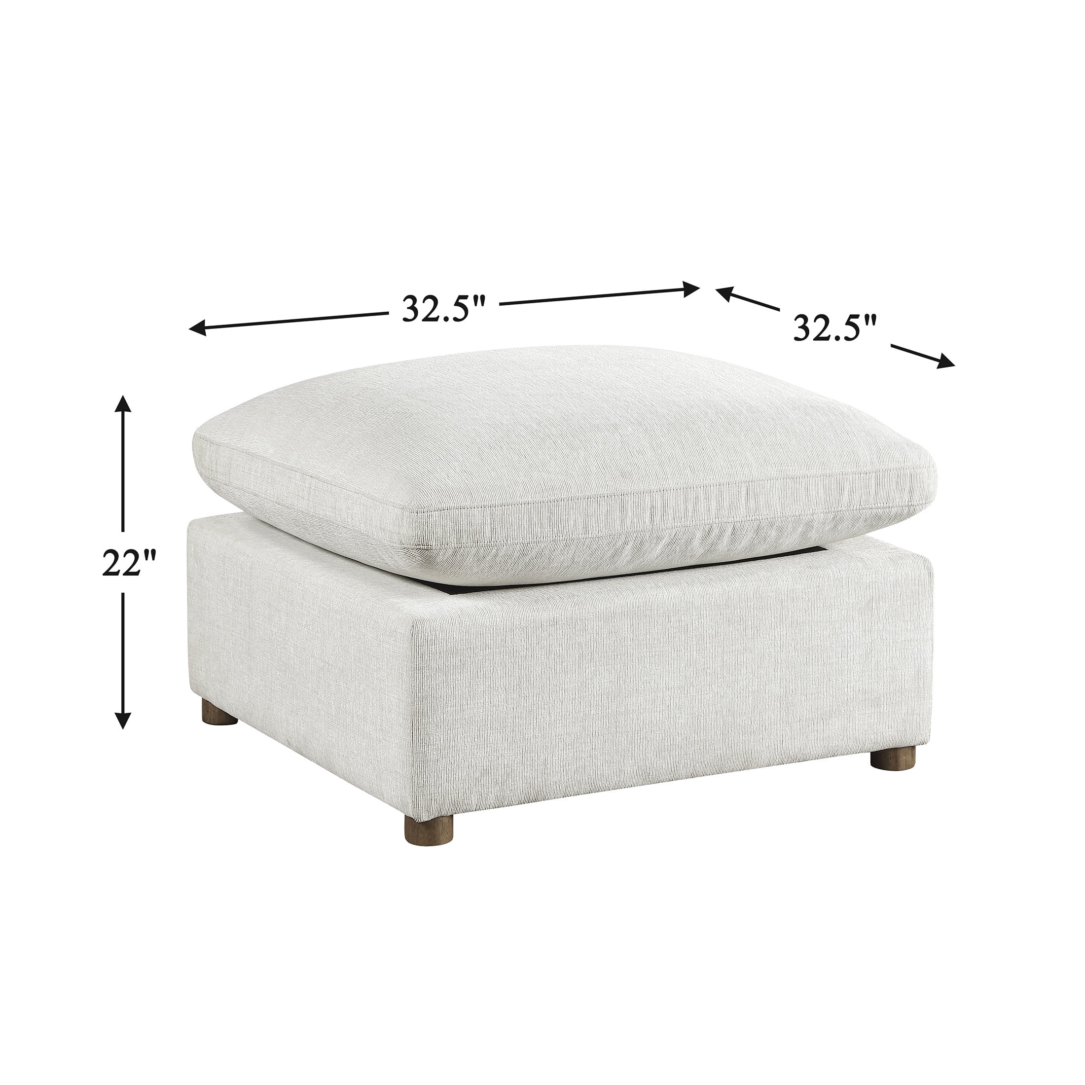 OakvillePark Velmont Chenille Ottoman, Beige