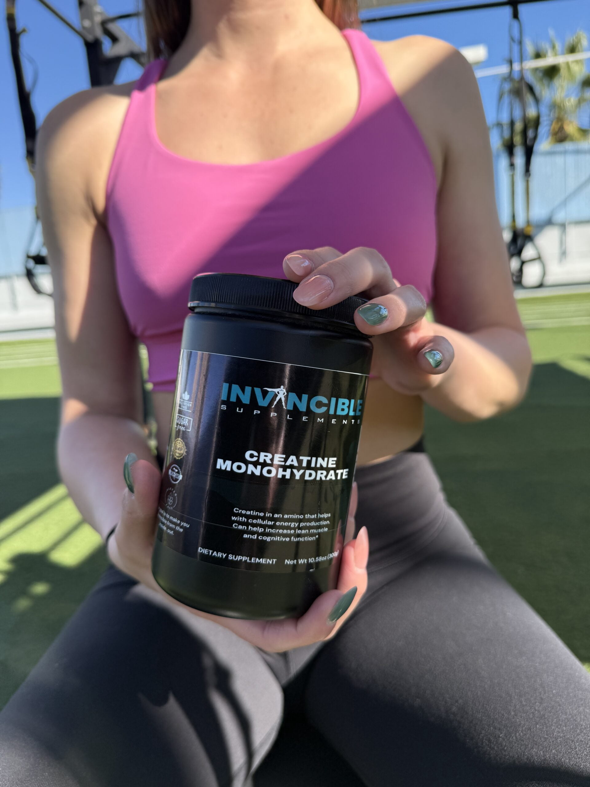 Invincible Supplements Pure Creatine Monohydrate Powder Supplement- 2 Month Supply