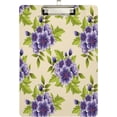 thumbnail image 2 of FMSHPON Elegant Purple Flower Clipboard Hardboard Wood Nursing Clip Board and Pull for Standard A4 Letter 13x9 inches, 2 of 7