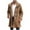Orange, variant on Men's Winter Fleece Coat Warm Turn Down Collar Long Sleeve Jacket Solid Color Outerwear for Daily Casual Wear Polyester Insulated Cold Weather Coat Brown XL
