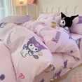 thumbnail image 5 of Sanrio's sweet My melody Kuromi Cinnamoroll, juego de sábanas y edredón de algodón con estampado de dibujos animados bonitos y creativos, juego de tres piezas, 5 of 5
