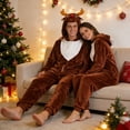 thumbnail image 7 of CVBCOS Adult Reindeer Unisex Christmas Costume Onesie Pajamas-Plush One Piece Cosplay Suit for Women and Men, 7 of 7