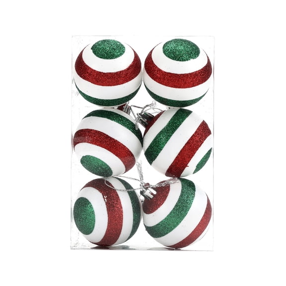 Hioyaky 6 Pcs Christmas Balls Shatterproof Ornaments Balls Small Pendant, For Home Party Holiday Wreath Decorations