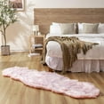 thumbnail image 4 of JOLUSERE Luxury Ultra Soft Faux Fur Area Rugs,2'x5'Fuzzy Faux Fur Rugs for Living Room Bedroom, Pink, 4 of 9