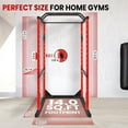 thumbnail image 5 of 1200LBS Weight Training Rack, High-Strength  Steel, 14-Level Adjustment, J-Hooks Safety, Power Cage, Home Gym, Personal Studio, Apartment (Red), 5 of 8