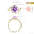 thumbnail image 4 of ANGARA Natural 1.15 ct Amethyst Bypass Engagement Ring with Diamond Halo in 14K Yellow Gold for Women (Size-7mm) | February Birthstone, Anniversary, Jewelry Gift for Women | Natural Amethyst Ring, 4 of 8