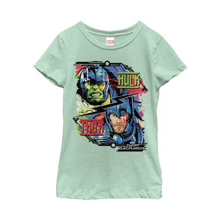 Girl s Marvel Thor: Ragnarok Hulk Cartoon Graphic Tee Mint Medium