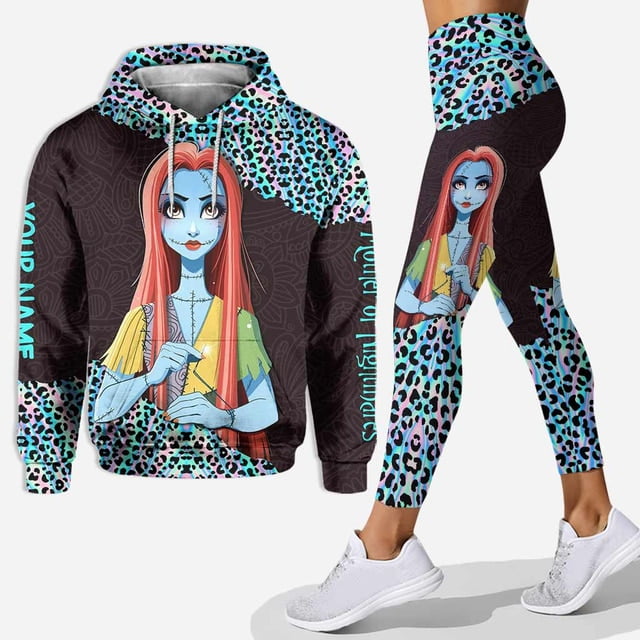 Nightmare Before Christmas Sally Hoodie Womens Leggings Yoga Set Womens Disney Jack Skellington Hoodie Sports Leggings Tracksuit Other S