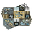 thumbnail image 1 of Ambesonne Butterfly Place Mats Set of 4, Butterfly Heart Retro, Standard Size, Multicolor, 1 of 6
