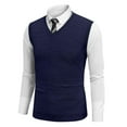 thumbnail image 4 of Stylish Sleeveless Sweater Vest for Men V-Neck Knitted Top Ideal for Spring Casual Wear Lightweight Comfortable Layering Piece Versatile Fashion Mens T-Shirts Cotton White 4xl T Shirts Big and Tall, 4 of 6